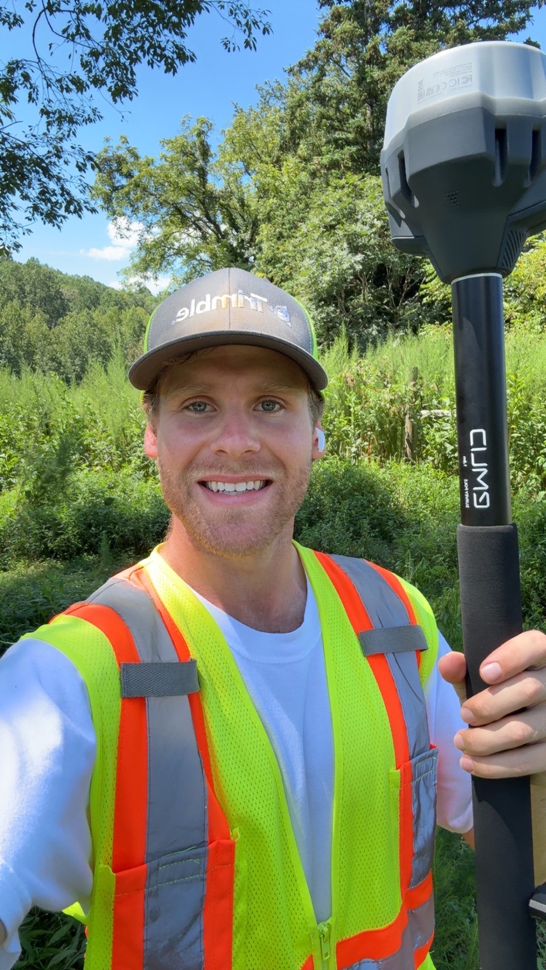 Garrison Wilson in the field with GNSS rover